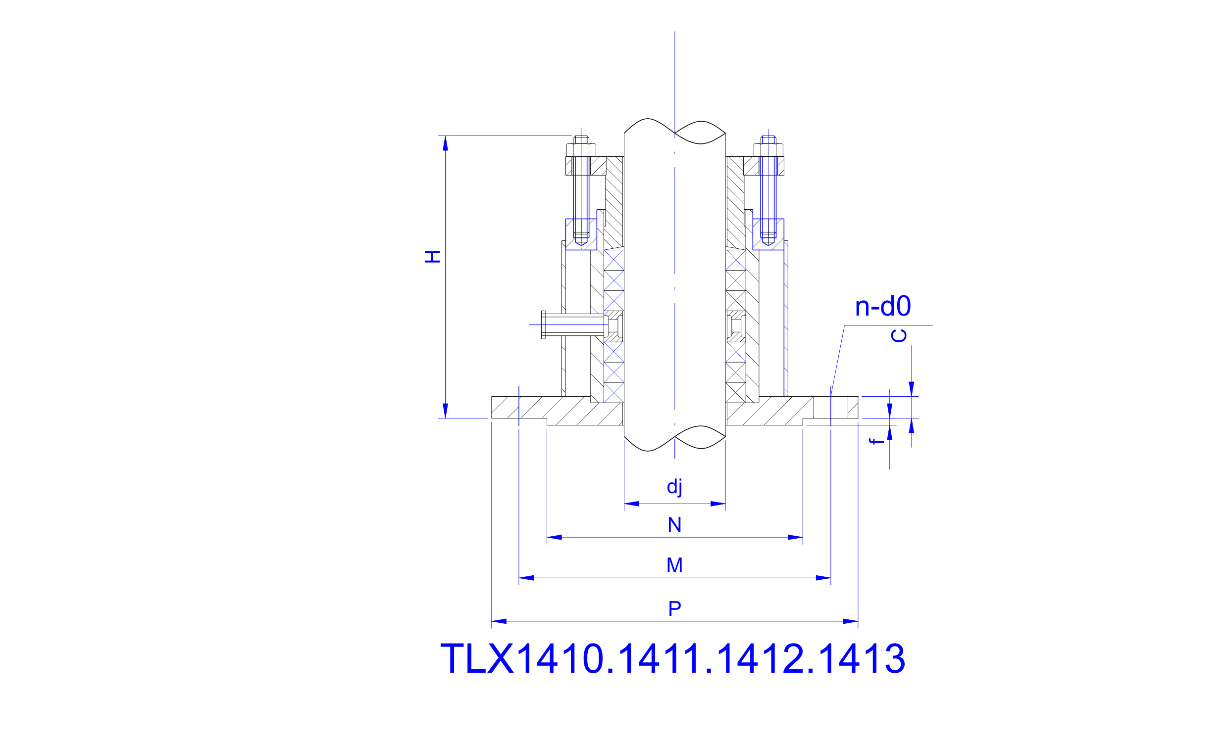   TLX1410,1411,1412,1413型号搅拌机填料箱设计图